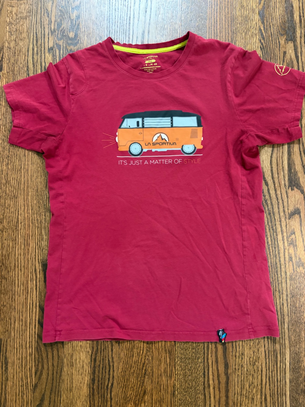 La Sportiva Kids Red Tee with Orange Camper Van Graphic